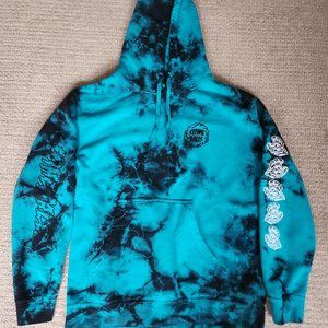 Slime Balls Teal Tie Dye Pullover Hoodie L Sweatshirt Skateboarding Santa Cruz